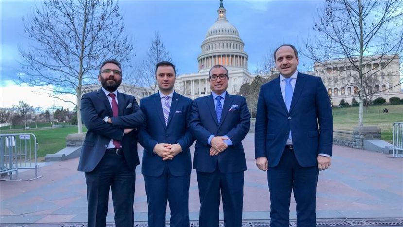 MUSIAD's U.S. President Mustafa Tuncer, Levent Ali Yildiz, President of the Cihannuma Solidarity and Cooperation Platform Association, Murat Guzel, the organizer of the event, TASC co-Chair Halil Mutlu
