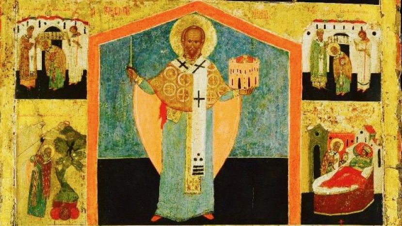 Saint Nicholas depicted by an unknown Albanian artist in the 15th Century. (St. Nicholas Center via National Museum of Medieval Art in Korca, Albania)