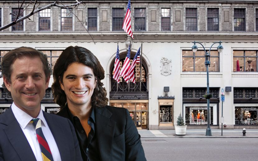 From left: Richard Baker, Adam Neumann and Lord & Taylor Fifth Avenue