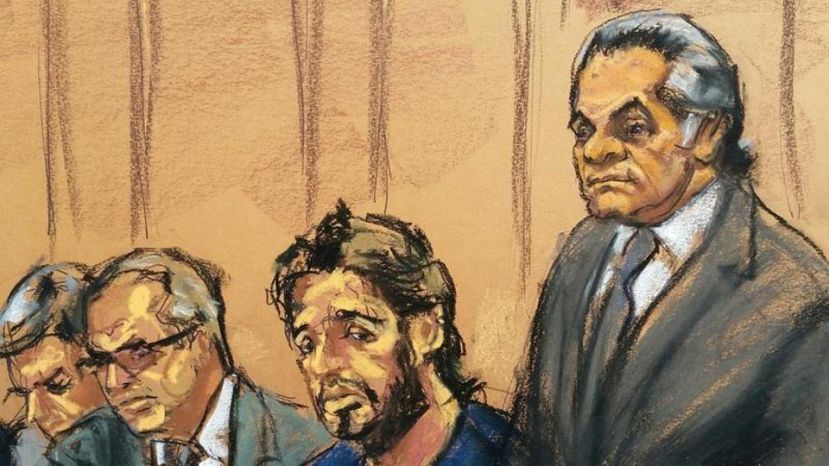 Reza Zarrab (C) with lawyers Erich Ferrari (L), Marc Agnifilo (2nd L), and Benjamin Brafman (R) in a Manhattan federal court in New York, US, April 24, 2017. ( Reuters Archive )